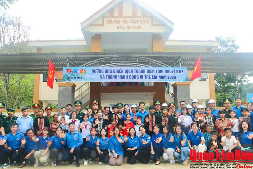Đồn Biên phòng Bản Giàng (Hà Tĩnh) ra quân thực hiện Chiến dịch Thanh niên tình nguyện Hè 2026