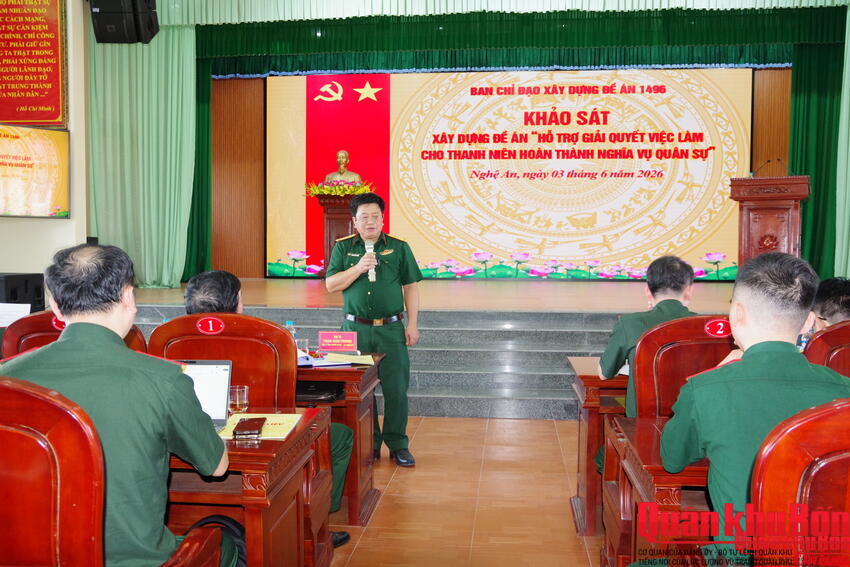 Ban Chỉ đạo xây dựng Đề án 1496 Bộ Quốc phòng khảo sát tại Trường Cao đẳng nghề số 4