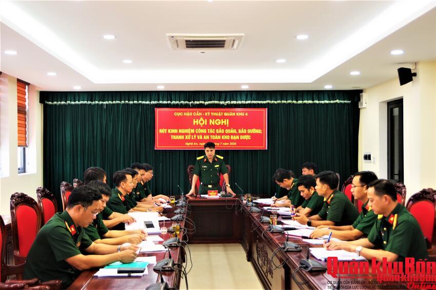 Cục Hậu cần – Kỹ thuật Quân khu 4 rút kinh nghiệm công tác bảo quản, bảo dưỡng, thanh xử lý và vận hành kho đạn dược