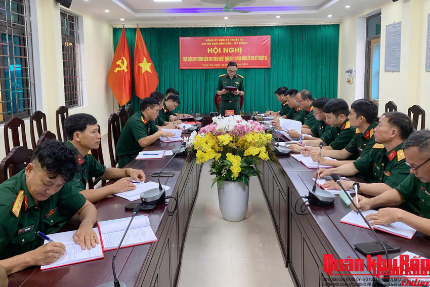 Đảng ủy Kho Kỹ thuật K2 thực hiện quy trình kiểm tra đối với Chi bộ Ban Hậu cần - Kỹ thuật