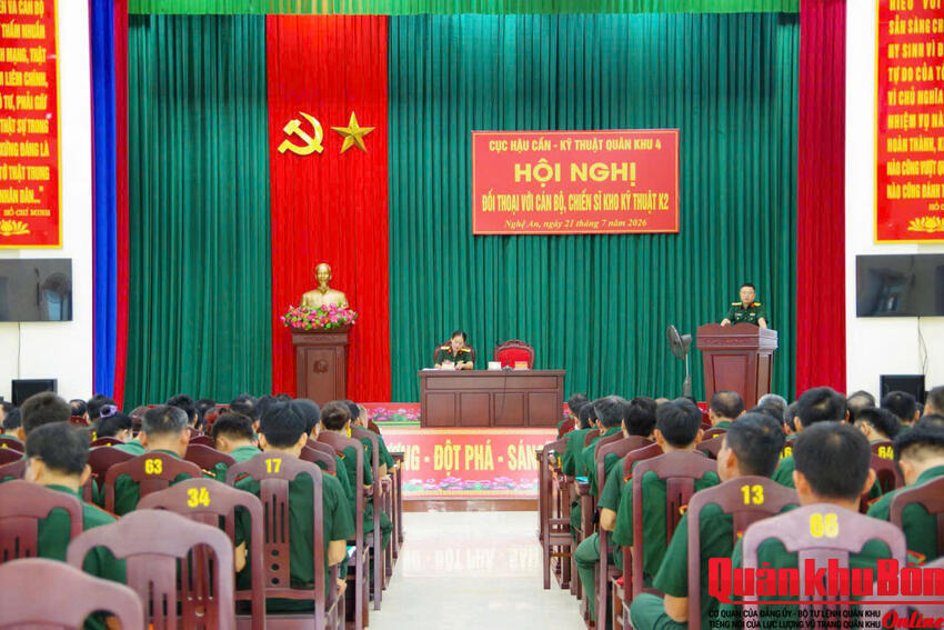 Cục Hậu cần - Kỹ thuật Quân khu 4 đối thoại dân chủ tại Kho Kỹ thuật K2