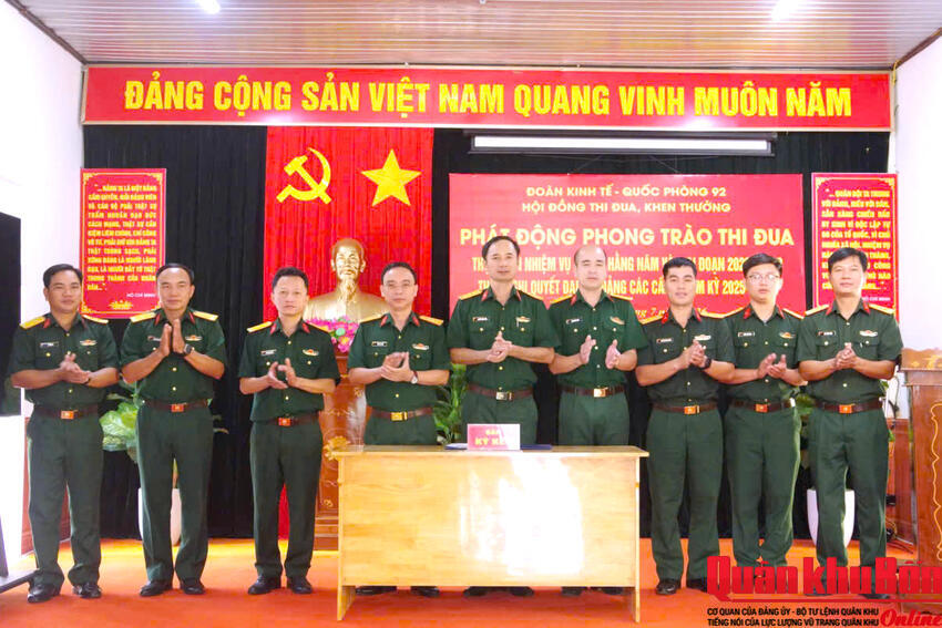 Đoàn Kinh tế - Quốc phòng 92 (Quân khu 4): Phát động phong trào thi đua giai đoạn 2026 - 2030