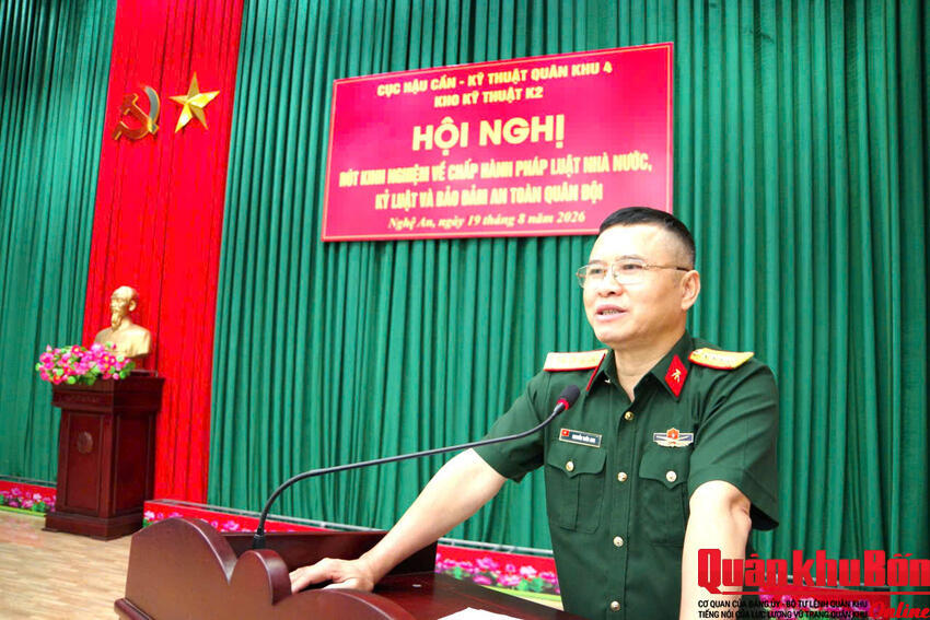Kho Kỹ thuật K2, Cục Hậu cần - Kỹ thuật, Quân khu 4 tổ chức Hội nghị rút kinh nghiệm về chấp hành pháp luật Nhà nước, kỷ luật và bảo đảm an toàn Quân đội