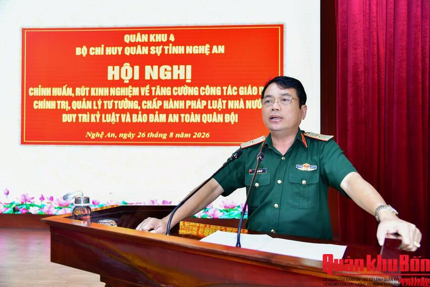 Bộ Chỉ huy Quân sự tỉnh Nghệ An: Hội nghị Chỉnh huấn về công tác giáo dục chính trị, quản lý tư tưởng và bảo đảm an toàn