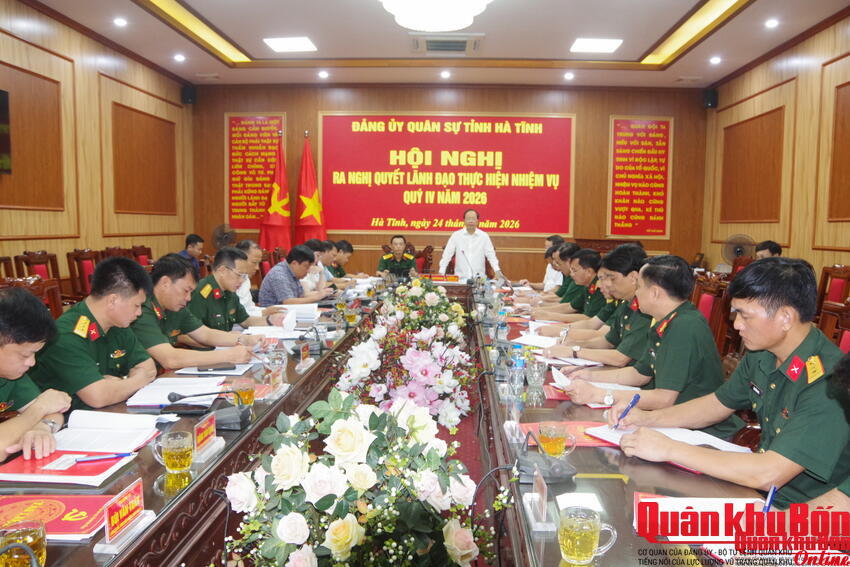 Đảng uỷ Quân sự tỉnh Hà Tĩnh: Ra Nghị quyết lãnh đạo thực hiện nhiệm vụ Quý IV năm 2026