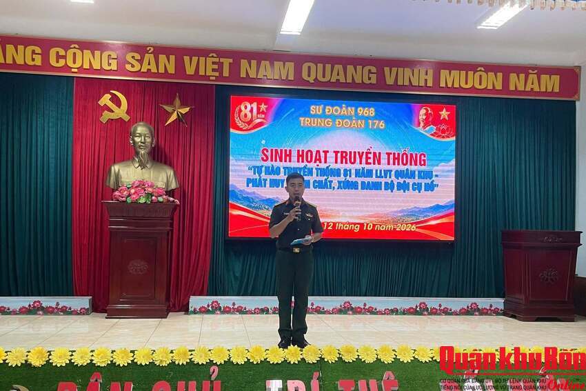 Trung đoàn 176, Sư đoàn 968, Quân khu 4 tổ chức sinh hoạt chính trị “Tự hào truyền thống 81 năm LLVT Quân khu - Phát huy phẩm chất, xứng danh Bộ đội Cụ Hồ”