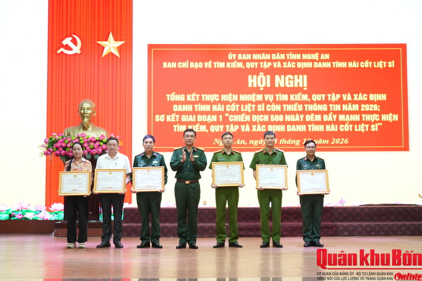 Tỉnh Nghệ An tổng kết nhiệm vụ quy tập năm 2026 và sơ kết giai đoạn 1 “Chiến dịch 500 ngày đêm”