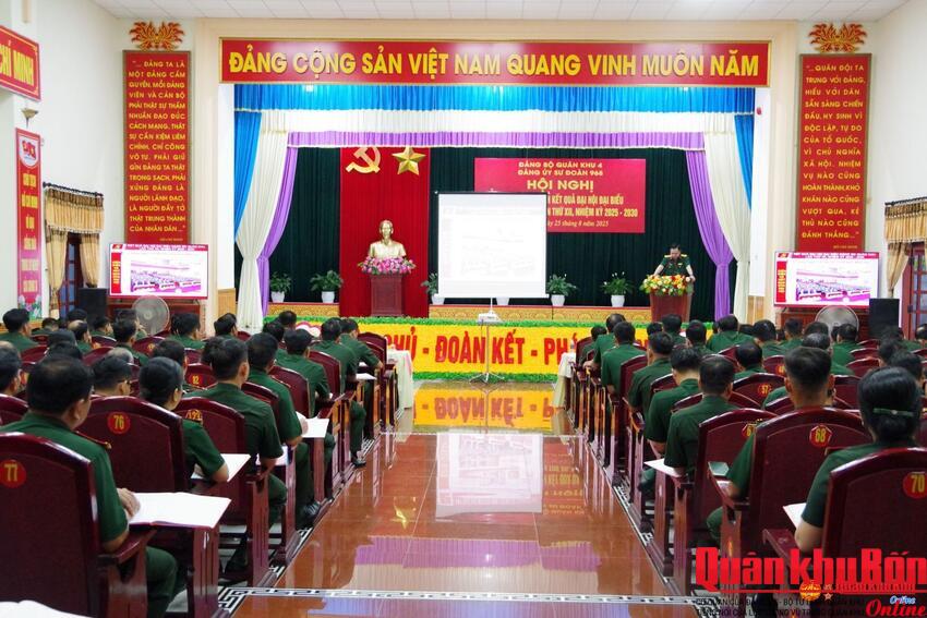 Đảng ủy Sư đoàn 968 thông báo nhanh kết quả Đại hội đại biểu Đảng bộ Quân khu 4 lần thứ XII