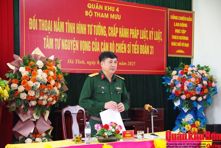 Bộ Tham mưu Quân khu 4 đối thoại dân chủ với cán bộ, chiến sĩ