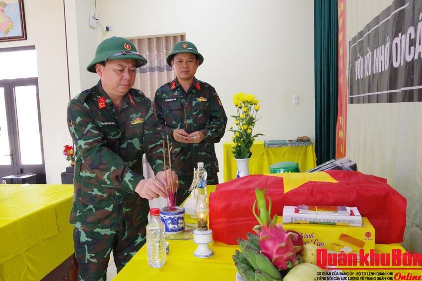 Sư đoàn 968 (Quân khu 4) quy tập 1 hài cốt liệt sĩ