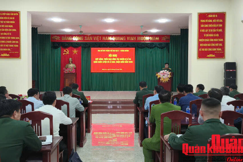 Ban Chỉ huy Phòng thủ khu vực 4 - Tương Dương (Nghệ An): Triển khai nhiệm vụ giao, nhận quân năm 2026