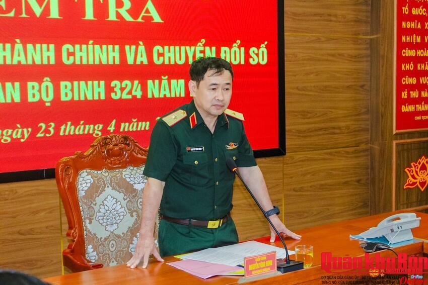 Bộ Quốc phòng kiểm tra công tác cải cách hành chính, chuyển đổi số tại Sư đoàn 324 và Bộ CHQS tỉnh Thanh Hóa