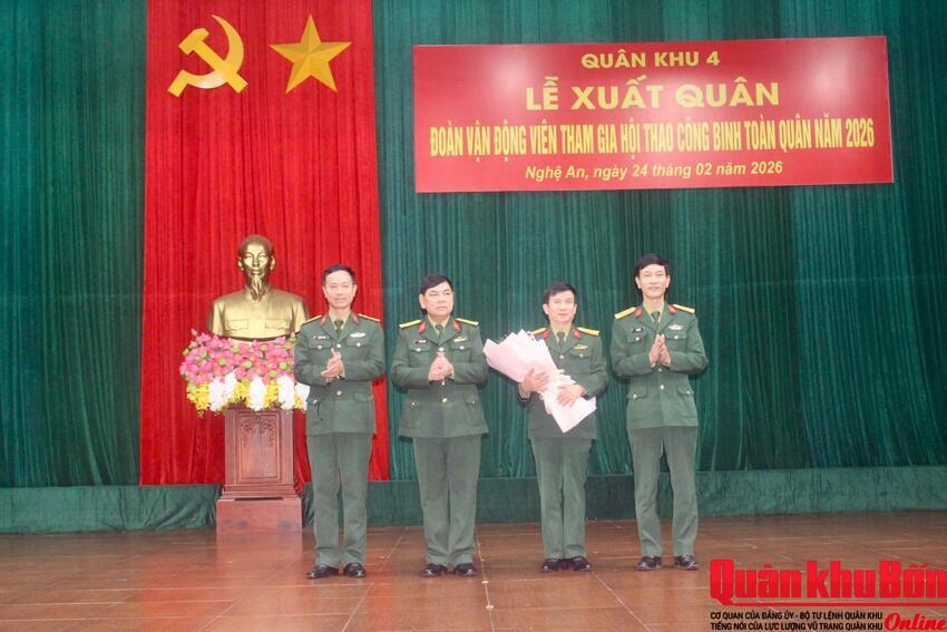 Đội tuyển Công binh Quân khu 4 xuất quân tham dự Hội thao Công binh toàn quân năm 2026