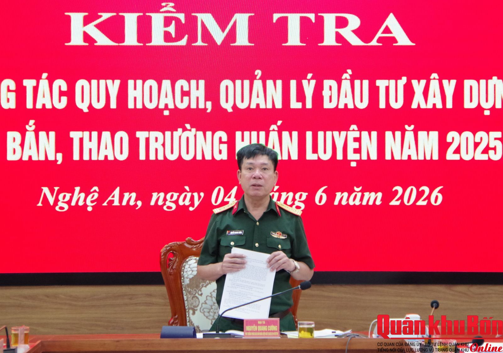 Bộ Tổng Tham mưu kiểm tra công tác quy hoạch, đầu tư xây dựng trường tại Sư đoàn 324