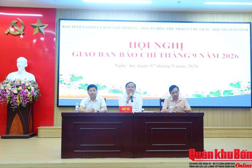 Nghệ An: Giao ban Báo chí tháng 9 năm 2026