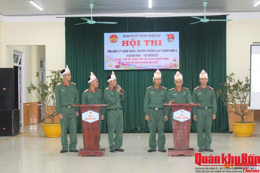 Trung đoàn 842 thi tìm hiểu 77 năm truyền thống lực lượng vũ trang Quân khu 4