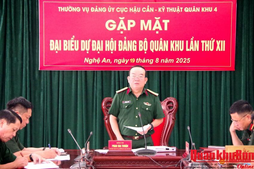 Gặp mặt đoàn đại biểu dự Đại hội đại biểu Đảng bộ Quân khu 4 lần thứ XII, nhiệm kỳ 2025 – 2030