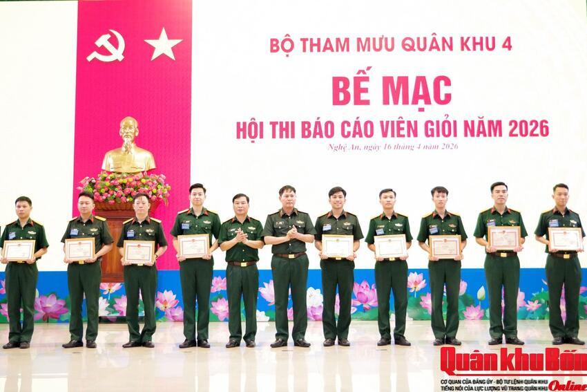Bộ Tham mưu Quân khu 4: Hội thi báo cáo viên giỏi năm 2026