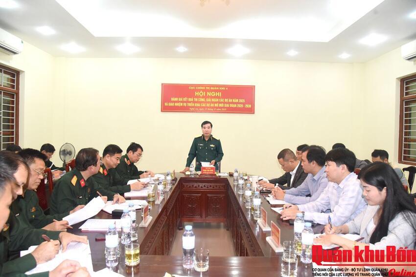 Cục Chính trị Quân khu 4 đánh giá kết quả thi công, giải ngân các dự án năm 2025