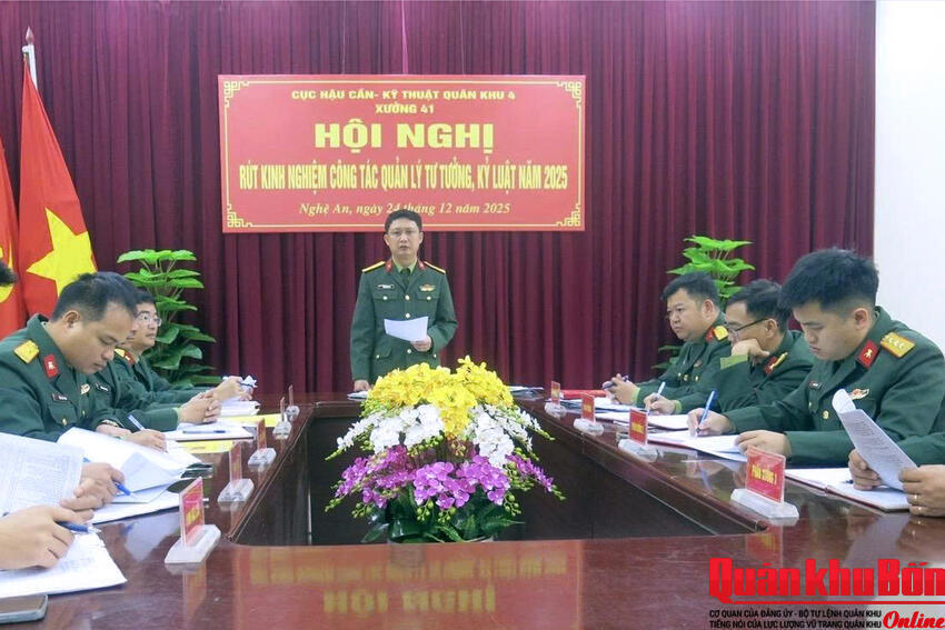 Xưởng 41 (Cục Hậu cần - Kỹ thuật Quân khu 4) làm tốt công tác quản lý tư tưởng, kỷ luật