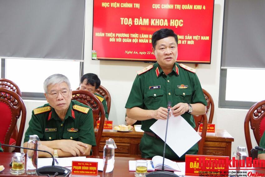Học viện Chính trị và Cục Chính trị Quân khu 4 tọa đàm khoa học về hoàn thiện phương thức lãnh đạo của Đảng đối với Quân đội
