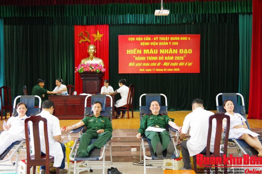 Bệnh viện Quân y 268 (Quân khu 4): Hiến máu nhân đạo “Hành trình đỏ năm 2026”