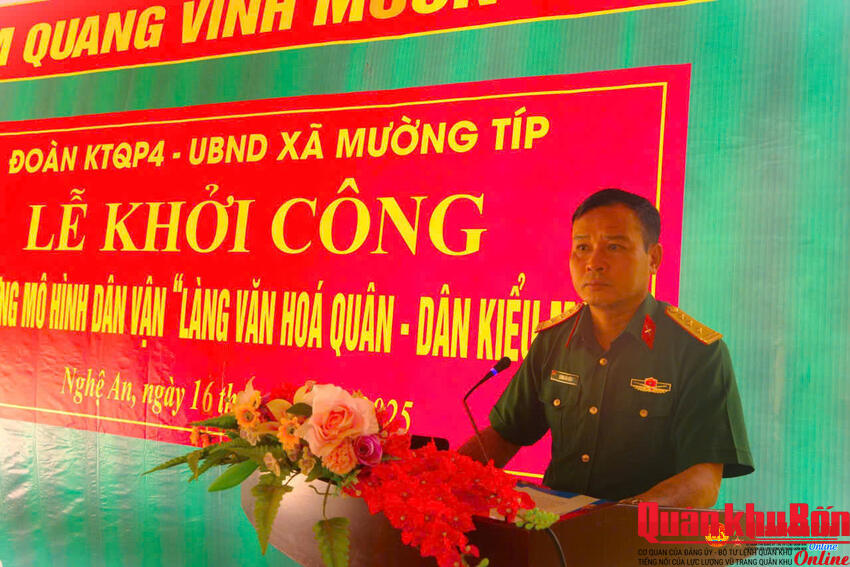 Đoàn Kinh tế - Quốc phòng 4 triển khai thực hiện xây dựng mô hình điểm “Làng văn hóa quân - dân kiểu mẫu”
