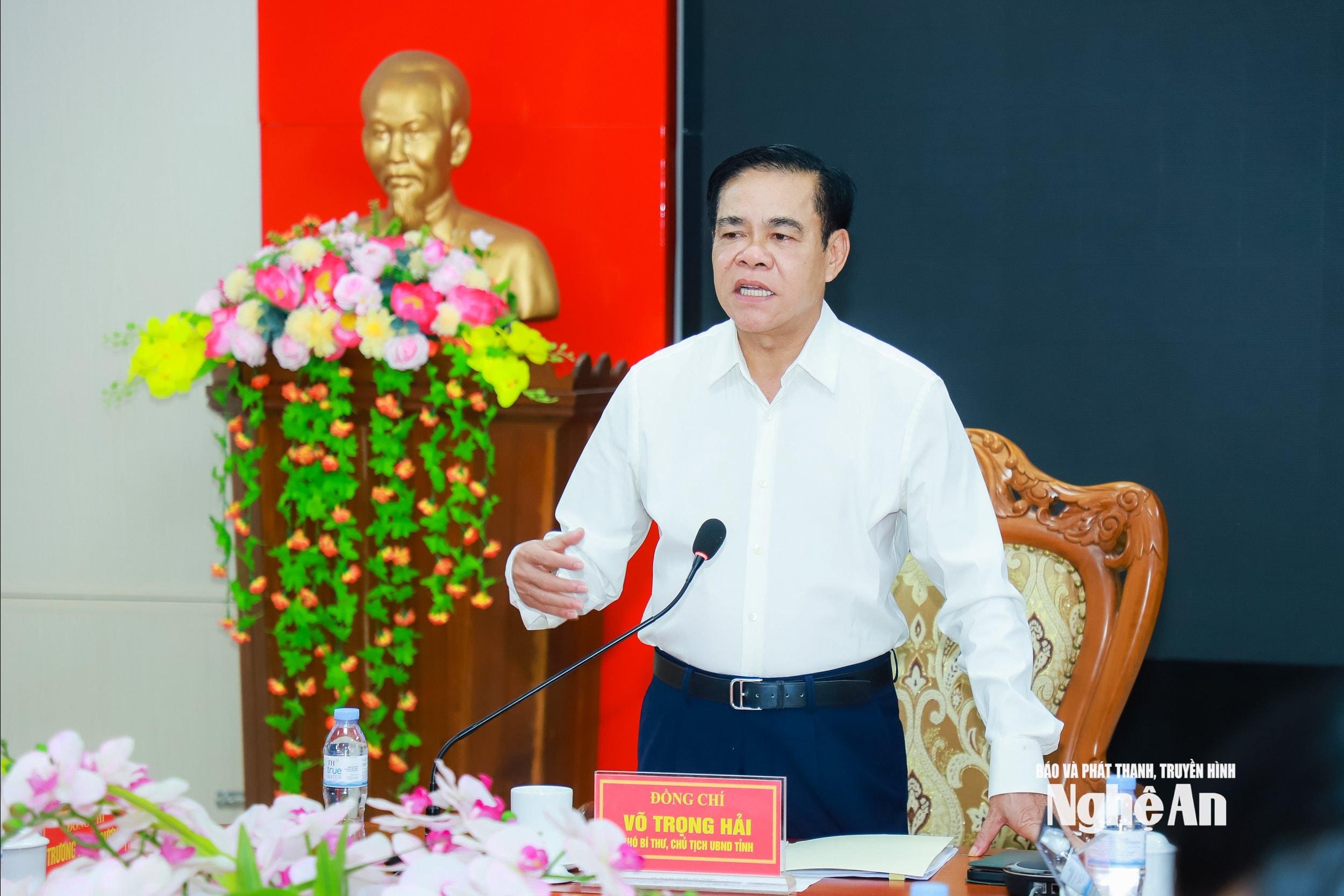 Đồng chí Võ Trọng Hải - Phó Bí thư Tỉnh ủy, Chủ tịch UBND tỉnh phát biểu kết luận. Ảnh: Thành Duy
